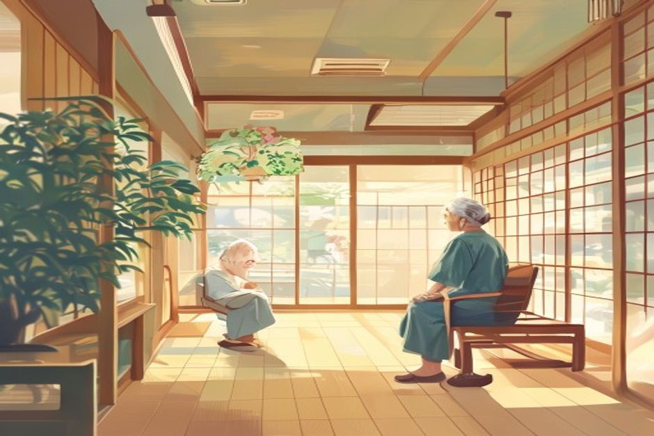 日本の介護施設のイラスト