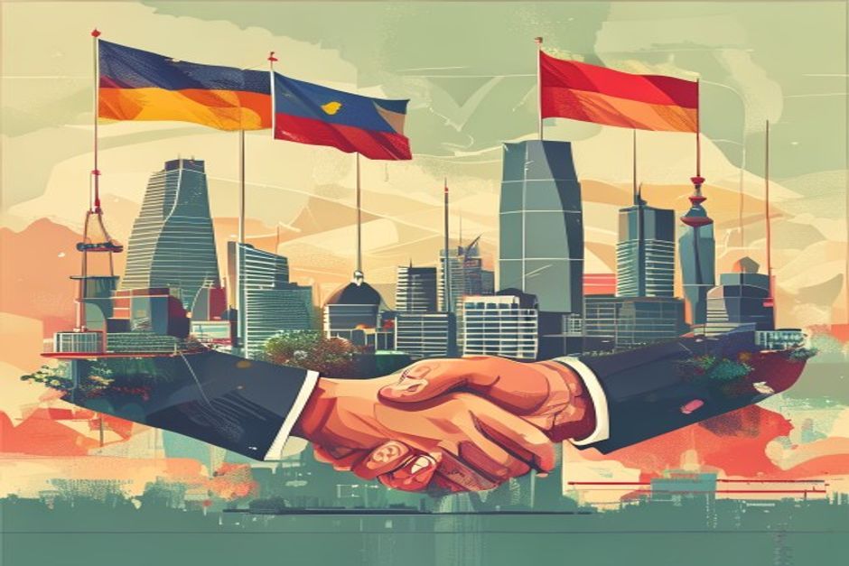 インドネシアの地政学と経済戦略のイラスト
